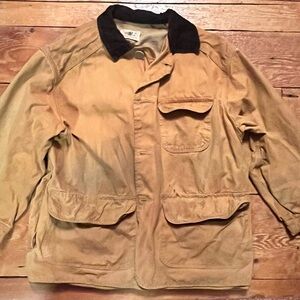 Men's Vintage Black Sheep Tan Jacket with Black Collar